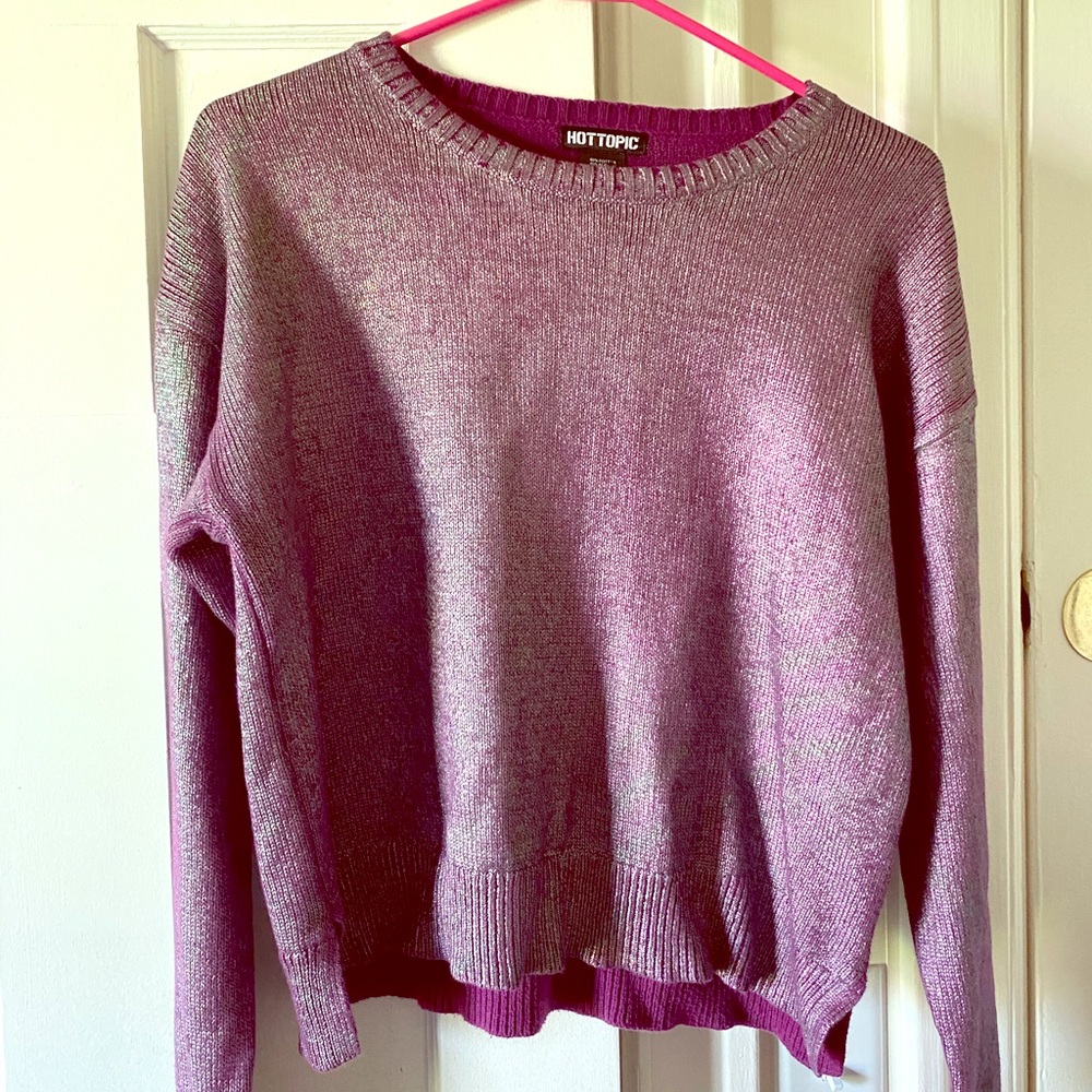 Hot Topic Purple Metallic Sweater